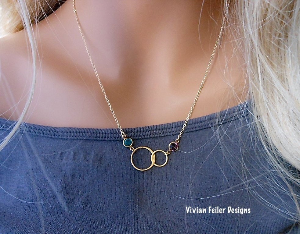Mother Daughter NECKLACE Birthstone 