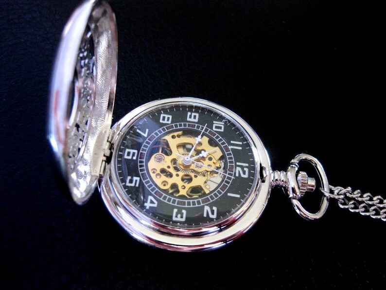 SKELETON Pocket Watch Necklace VICTORIAN Filigree Lace Etsy