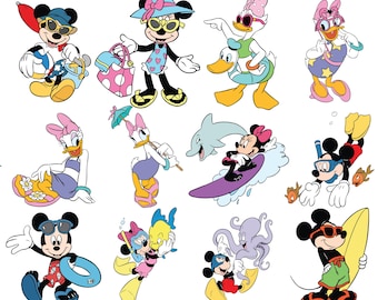 Disney Summer Beach Vacation Svg Bundle Png Eps Pdf, Disney Cruise Friends Shirt Design, Magical Disney Family Trip Cut Files
