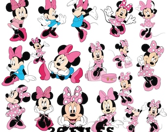 Disney Minnie Mouse Svg Bundle Png Eps Pdf, Disney Minnie Pink Shirt Design, Magical Disney Girl Cut Files, Instant Download