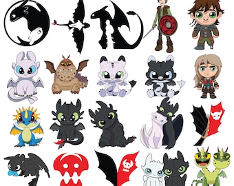 Toothless Svg Png Bundle, Dragon Toothless Png, Night Fury Dragon Svg, Toothless Clipart, Hiccup, Train Your Dragon Svg, Dragon Silhouette