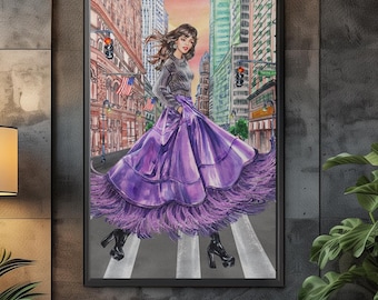 Street Style Art Print |Chic Fashion Illustration Wall Art | Stylish Wall Decor | Modern Portrait Wall Decor | Feminine Aesthetic Poster