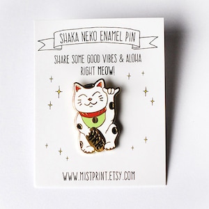 Shaka Neko Enamel Pin