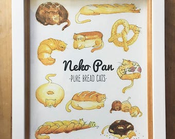 Neko Pan Pure Bread Cats 8x10 Art Print