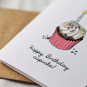 Happy Birthday Cupcake- Blank Card