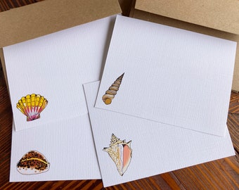 Seashell Flat Note Cards- Set of 8