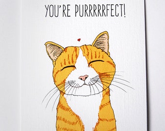 You're Purrrrrfect- Cat Card