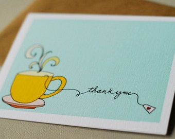 Tea Card- Thank You set of 6