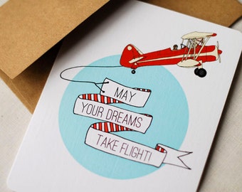 May Your Dreams Take Flight!- Blank Card