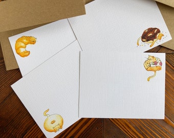 Neko Pan (Cat Bread) Flat Note Cards (Series 2)- Set of 8