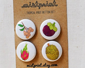 Tropical Fruit Buttons- Set of 4