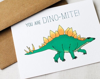 You Are Dino-mite! Stegosaurus Card