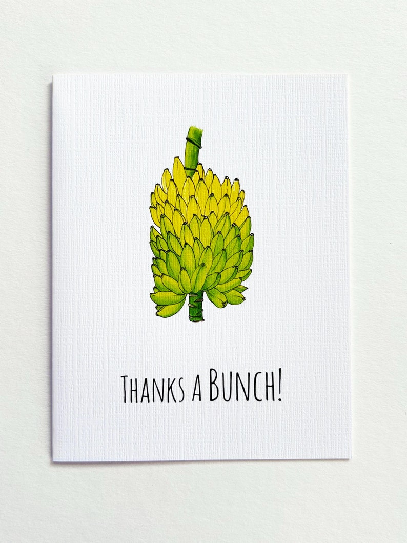 Thanks a Bunch!- Banana Greeting Card - Etsy
