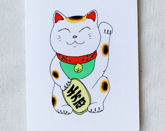 Maneki Neko (Lucky Cat)- Good Luck Card