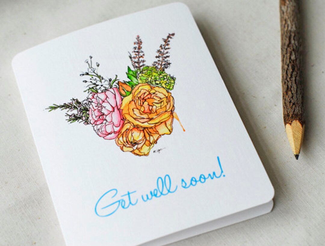 Floral Get Well Soon Card - Etsy