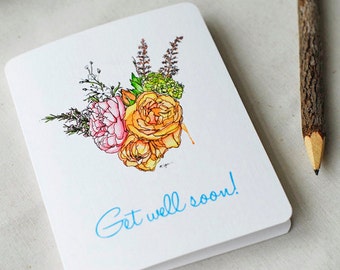 Floral Get Well Soon Card