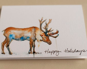 Happy Holidays- Reindeer Card