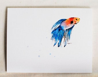 Fighting Fish (betta)- Blank Card