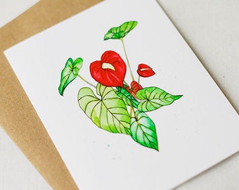 Red Anthurium Card