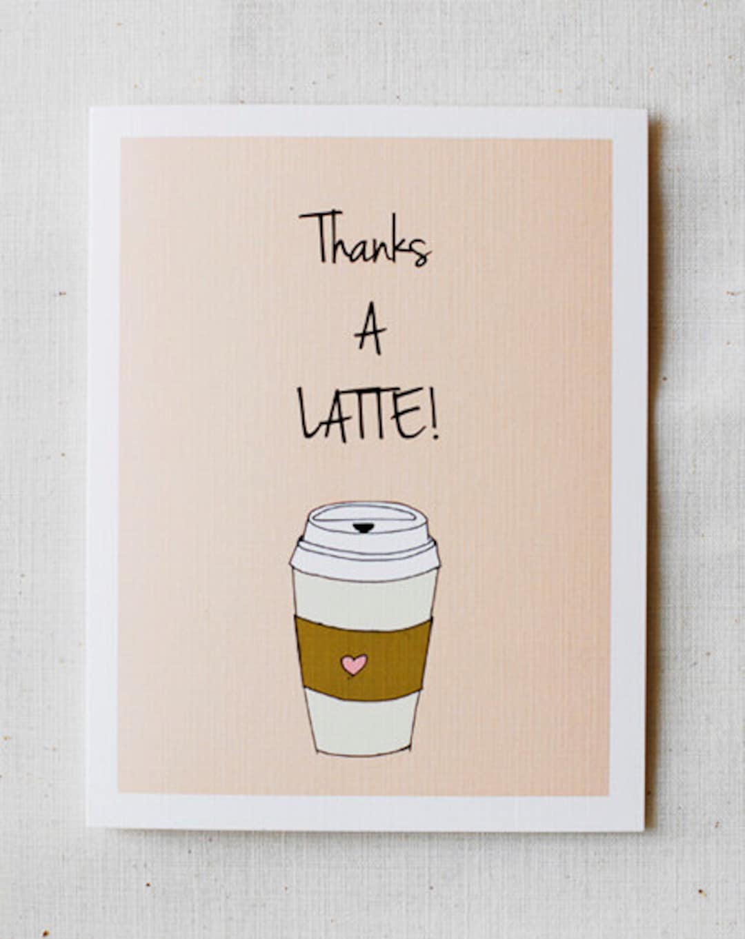 Thank You Card- Thanks A Latte - Etsy