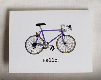 Road Bike Hello- Blank Card
