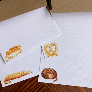 Neko Pan Cat bread Flat Note Cards Series 1 Set of 8 image 1