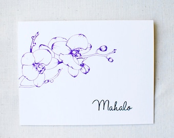Orchid Mahalo- Thank You Card