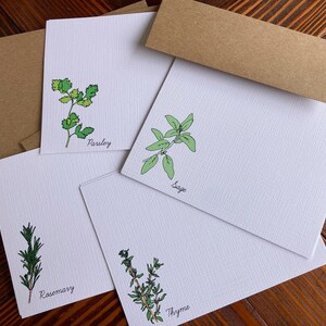 Herb Flat Note Cards- Set van 8