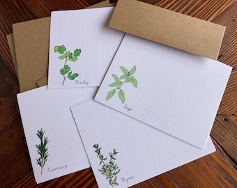 Herb Flat Note Cards- Set of 8