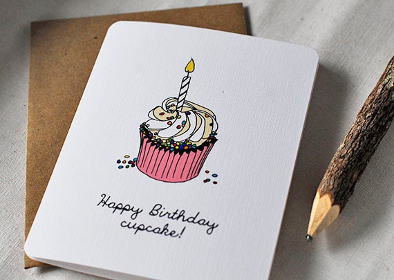 10ct Red Cupcake Cards - Spritz : Birthday Greeting Card Set, Food Pattern, Paper, 10 Pieces
