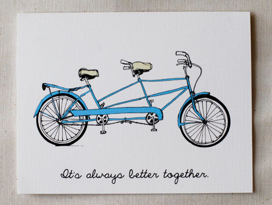 Tandem Bike Card It's Always Better Together Etsy