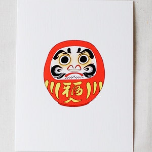Daruma-Good Luck Karte
