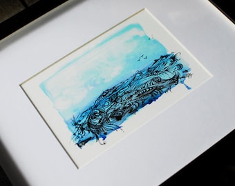 Watercolor Waves- 5x7 Print