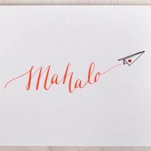 Mahalo Paper Plane Card