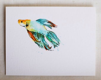 Fighting Fish (Betta) No.02- Blank Card