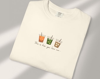 Aesthetic Boba Tea Shirt, Cute Matcha Latte, Iced Coffee