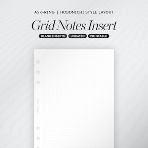 A5方眼ノートインサート | ほぼ日スタイル 印刷可能なインサート