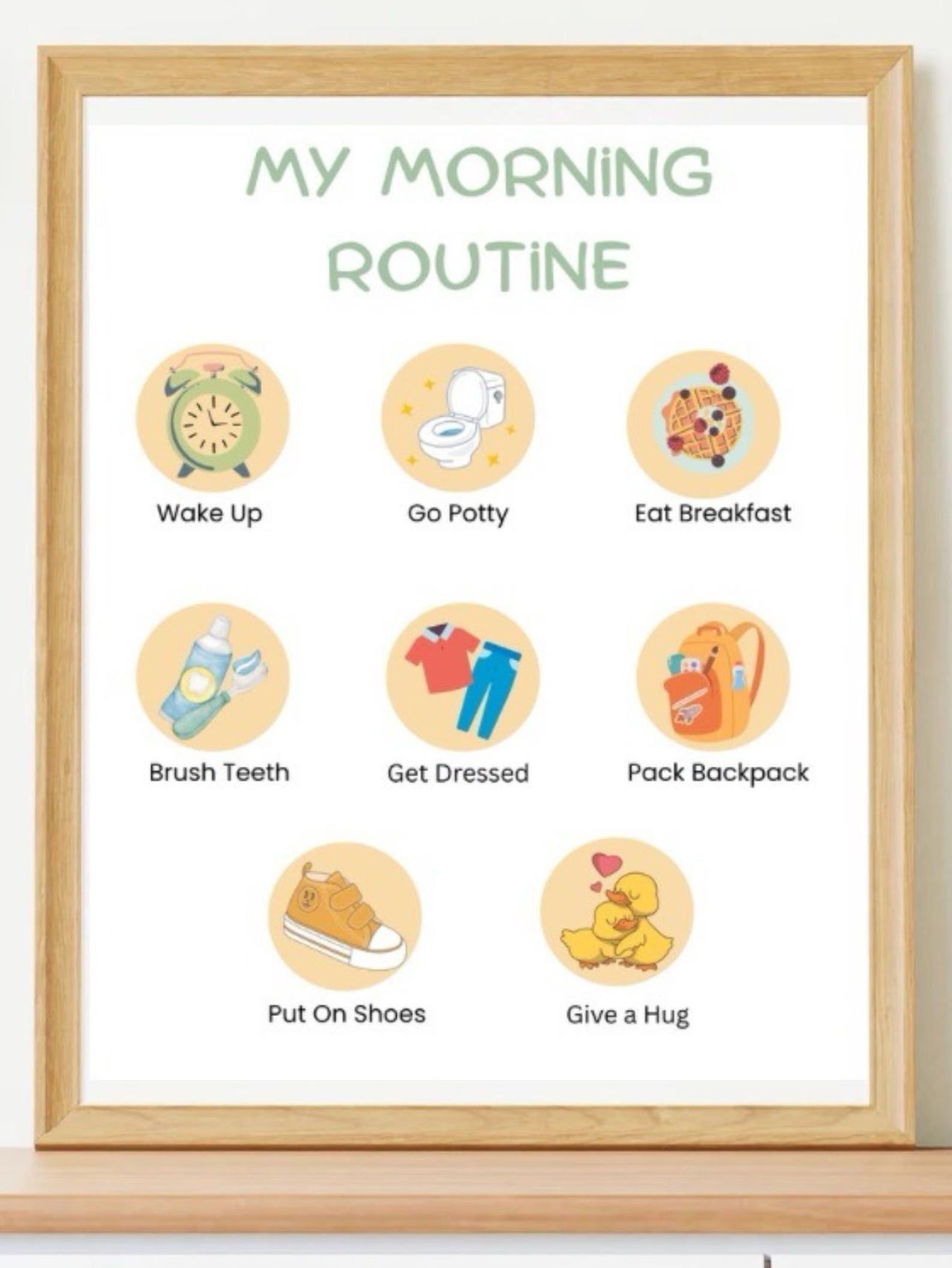 Toddler Morning Routine Chart Printable – Visual Schedule for Kids ...