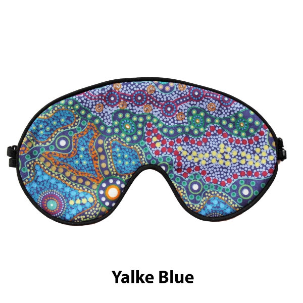 Eye Sleep/Sleeping Mask YALKE BLUE  (Aboriginal Design) handcrafted by Graggie Australia