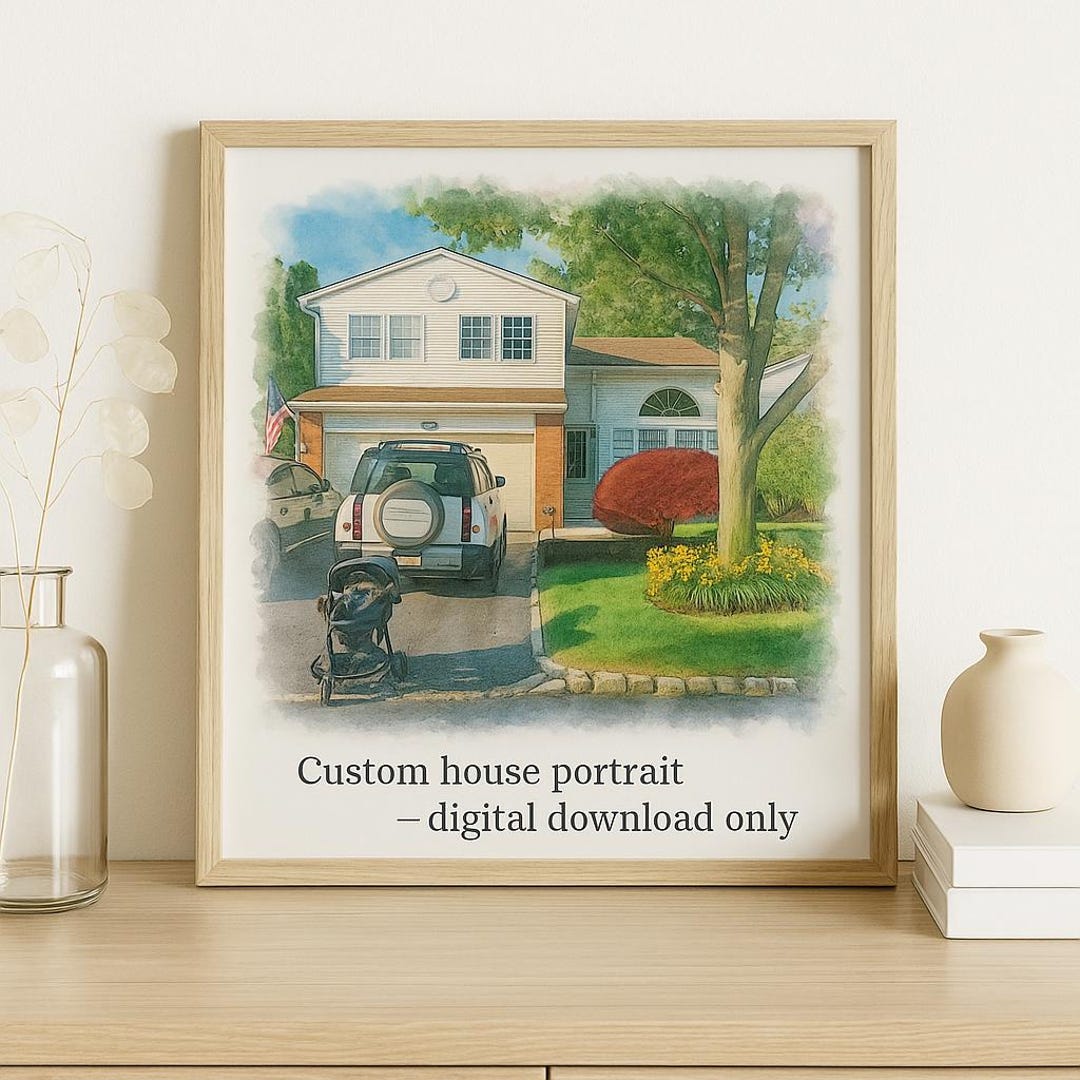 Custom Watercolor House Portrait From Photo | Digital Download ...