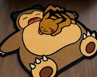 Cute Cartoon Sleeping Bear Rug, Handmade Tufted Animal Shape Area Rug, Kids Room Nursery.
