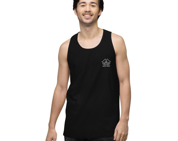 Featured listing image: Pirate Tank Top for Men, Soft Cotton Athletic Tank, Men's Sleeveless Workout Shirt, Casual Layering Top, Durable Premium Fabric