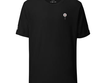 Golf Ball and Skull Embroidered T-Shirt, Soft Lightweight Cotton, Casual Apparel, Pre-shrunk