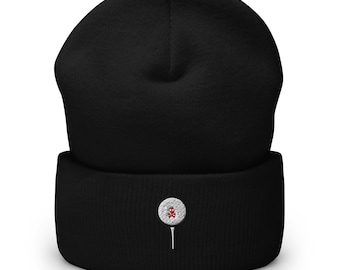 Skull Golf Ball Embroidered Beanie