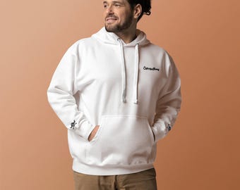 Embroidered Pirate Cuffs Hoodie, Unisex Skull and Swords Sweatshirt, Streetwear, Cotton Casual Fashion, Rebellious