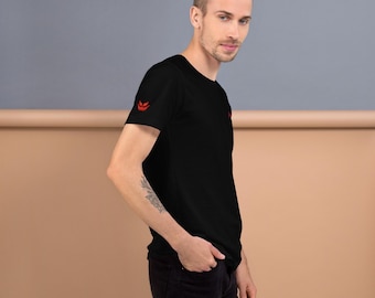 Pumpkin Embroidered Unisex T-Shirt | Evil Pumpkin Sleeve Design | Soft Cotton, Pre-shrunk, Casual Halloween Top