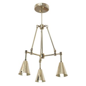Lampadario Sputnik in ottone a 3 luci di metà secolo - Lampadario moderno a sospensione