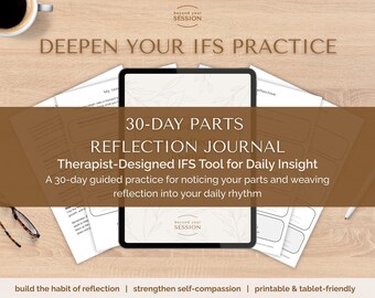 IFS Parts Work 30-Day Therapy Journal: Trauma-Informed Self-Reflection Workbook (Digital & Printable PDF)