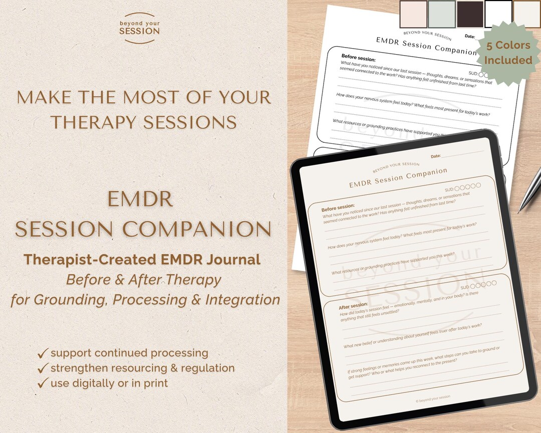 EMDR Session Companion | Before & After Therapy Reflection | Trauma ...
