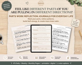 IFS Journal for Overthinking & Inner Conflict: Daily Weekly Monthly Parts Work Printable/Digital PDF